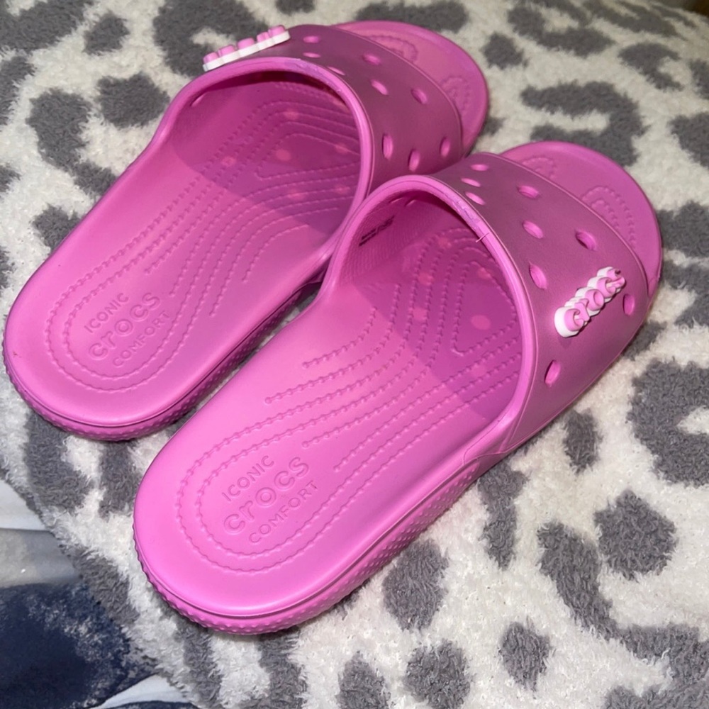 Pink Croc Slides - image 4